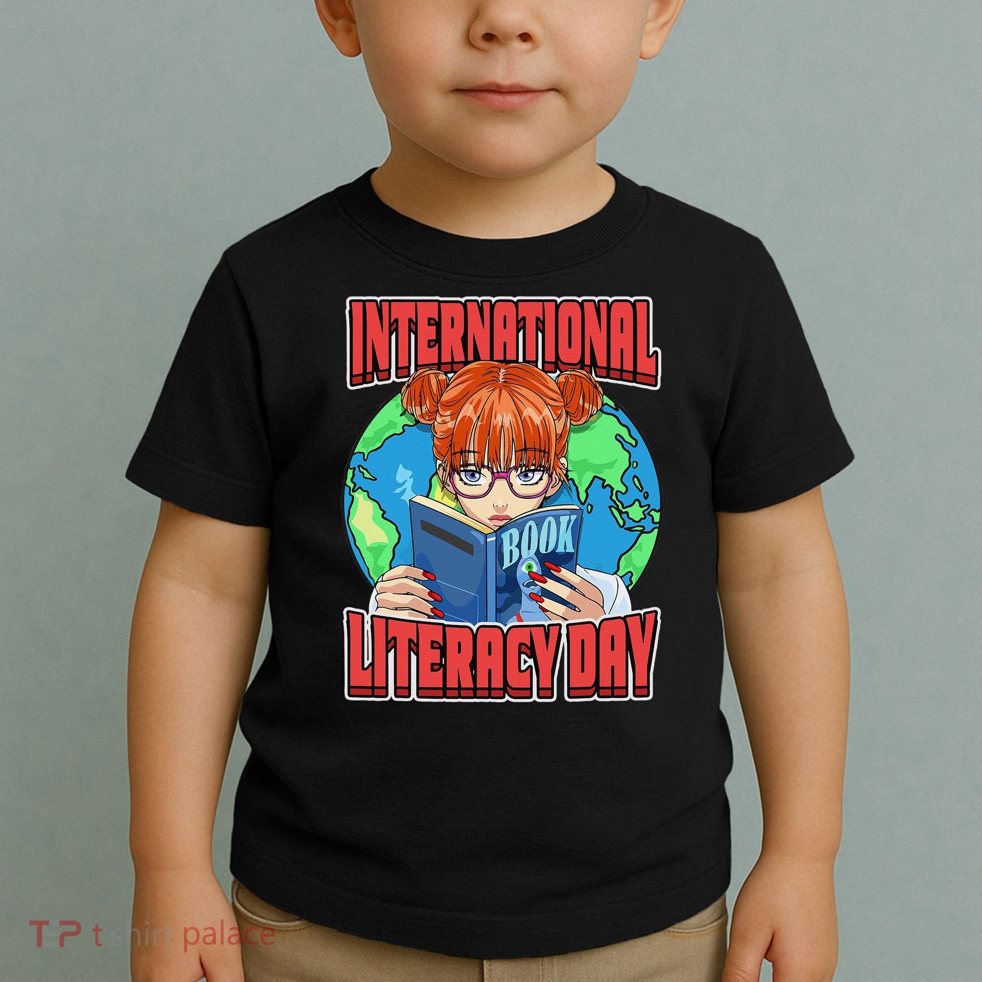 International Literacy Day September 8th Teacher Reading Toddler T-Shirt