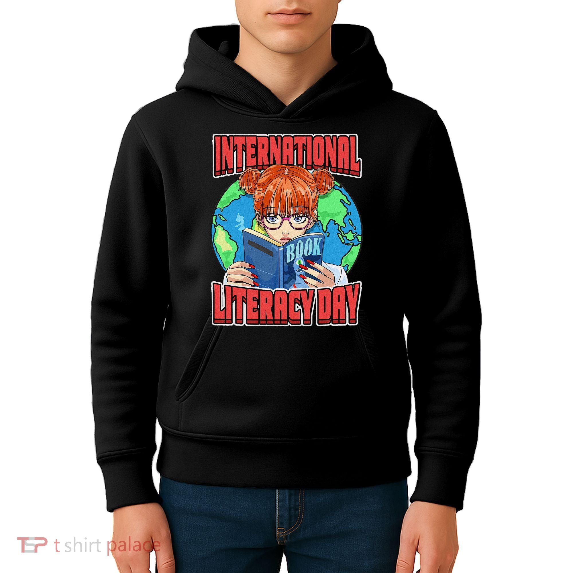 International Literacy Day September 8th Teacher Reading Kids Hoodie