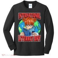 International Literacy Day September 8th Teacher Reading Kids Long Sleeve Shirt thumb 0