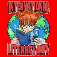 International Literacy Day September 8th Teacher Reading Santa Hat thumb 1