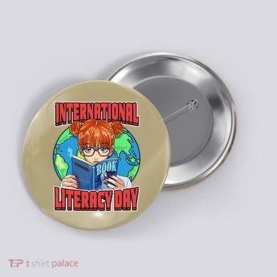 International Literacy Day September 8th Teacher Reading Button