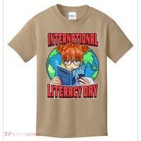International Literacy Day September 8th Teacher Reading Kids T-Shirt thumb 0
