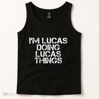 I'M LUCAS DOING LUCAS THINGS Funny Birthday Name Gift Idea Tank Top thumb 2