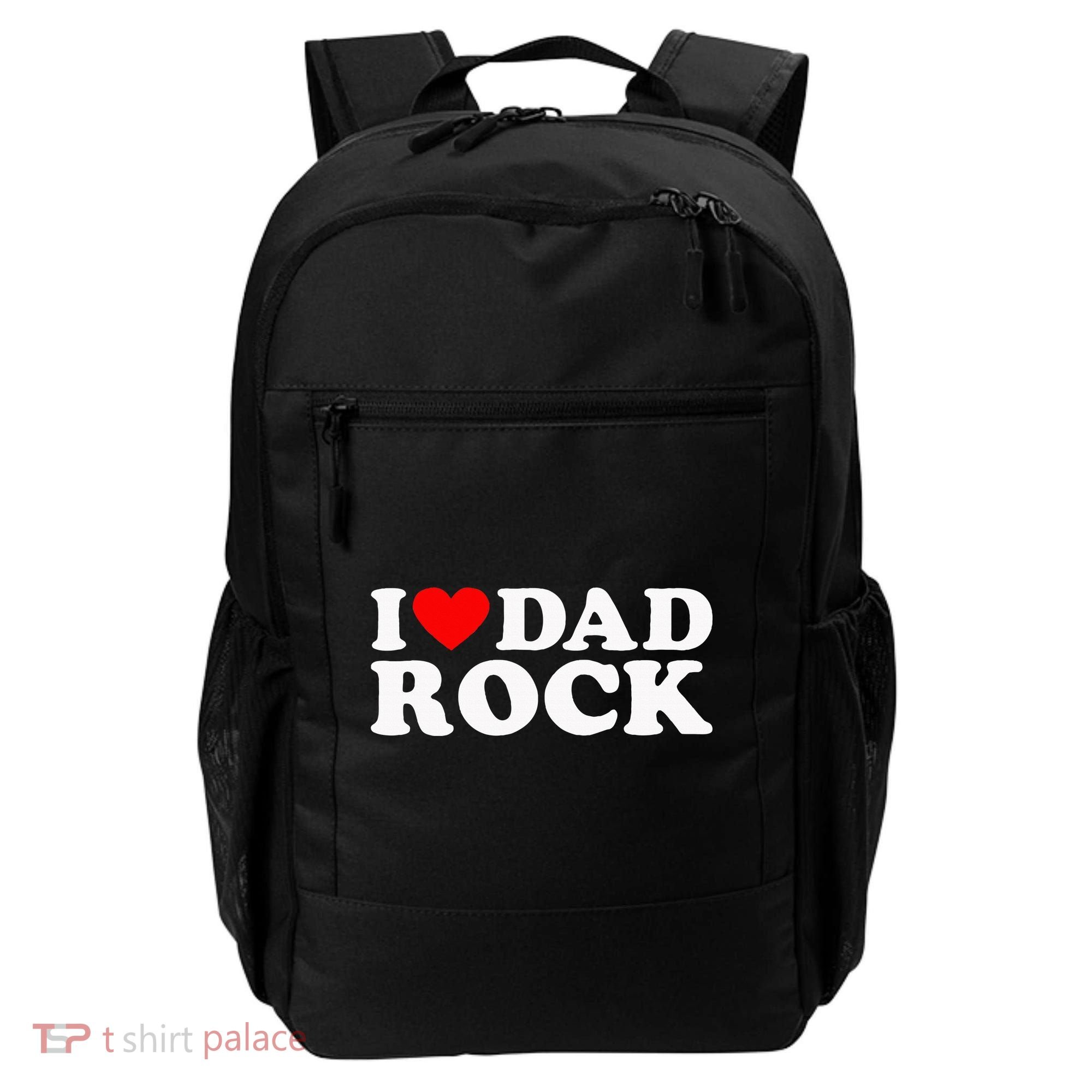 I Love Dad Rock Funny Old Classic Music Humor Statement Backpack