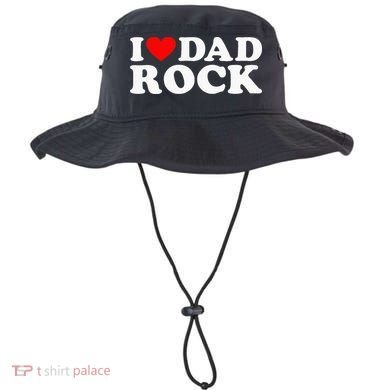 I Love Dad Rock Funny Old Classic Music Humor Statement Bucket Hat
