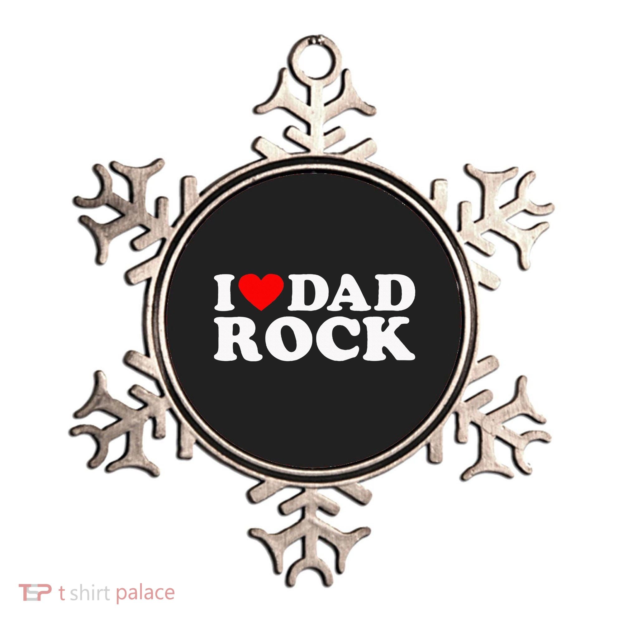I Love Dad Rock Funny Old Classic Music Humor Statement Ornament
