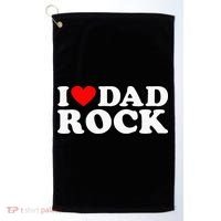 I Love Dad Rock Funny Old Classic Music Humor Statement Golf Towel thumb 0