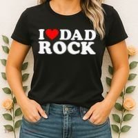 I Love Dad Rock Funny Old Classic Music Humor Statement Women's T-Shirt thumb 2