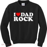 I Love Dad Rock Funny Old Classic Music Humor Statement Kids Sweatshirt thumb 0