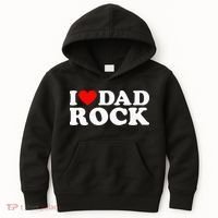 I Love Dad Rock Funny Old Classic Music Humor Statement Kids Hoodie thumb 0