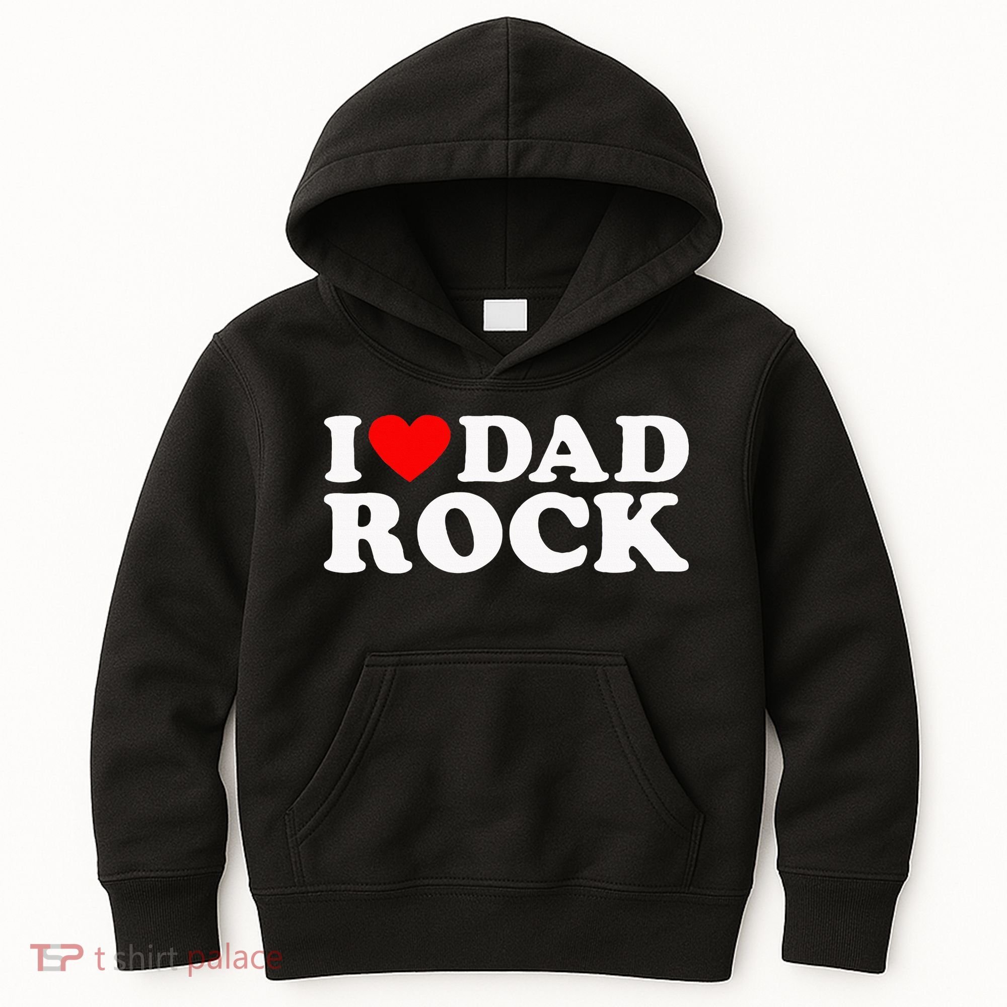 I Love Dad Rock Funny Old Classic Music Humor Statement Kids Hoodie