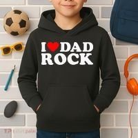 I Love Dad Rock Funny Old Classic Music Humor Statement Kids Hoodie thumb 2