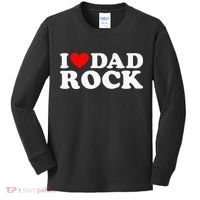 I Love Dad Rock Funny Old Classic Music Humor Statement Kids Long Sleeve Shirt thumb 0