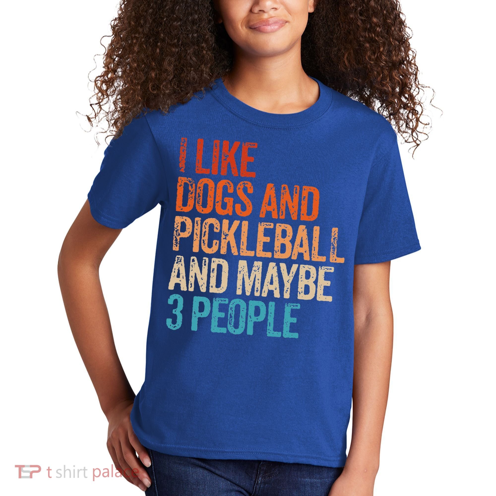 I Like Dogs Pickleball And Maybe 3 People Kids T-Shirt