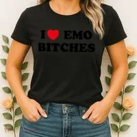 I Love Emo Bitches T I Heart Emo Funny Emo Kid Women's T-Shirt thumb 2