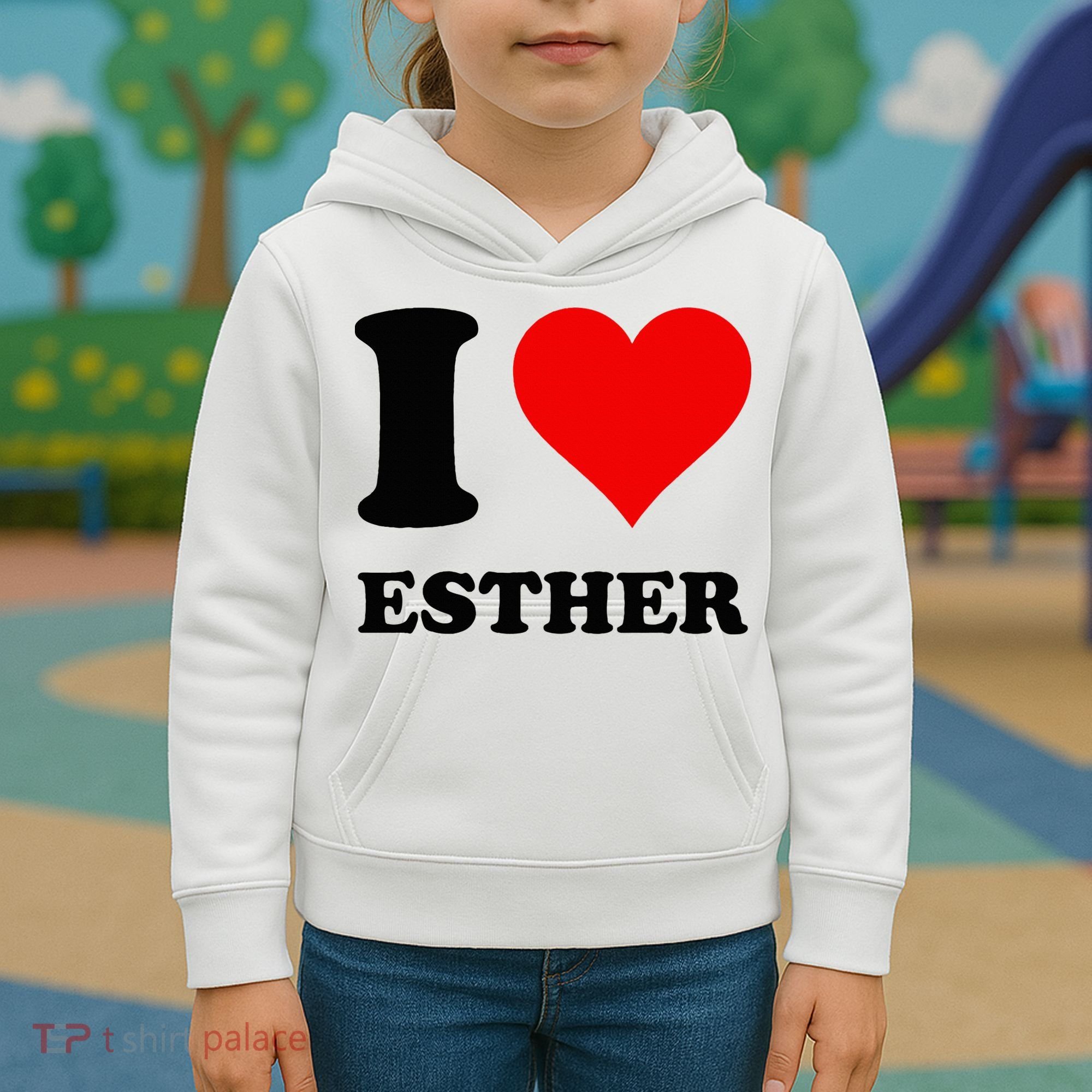 I Love Esther Kids Hoodie