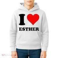I Love Esther Kids Hoodie thumb 4
