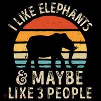 I Like Elephants And Maybe Like 3 People Elephant Retro Women's Hoodie thumb 2