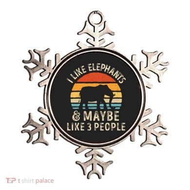 I Like Elephants And Maybe Like 3 People Elephant Retro Ornament