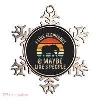 I Like Elephants And Maybe Like 3 People Elephant Retro Ornament thumb 0