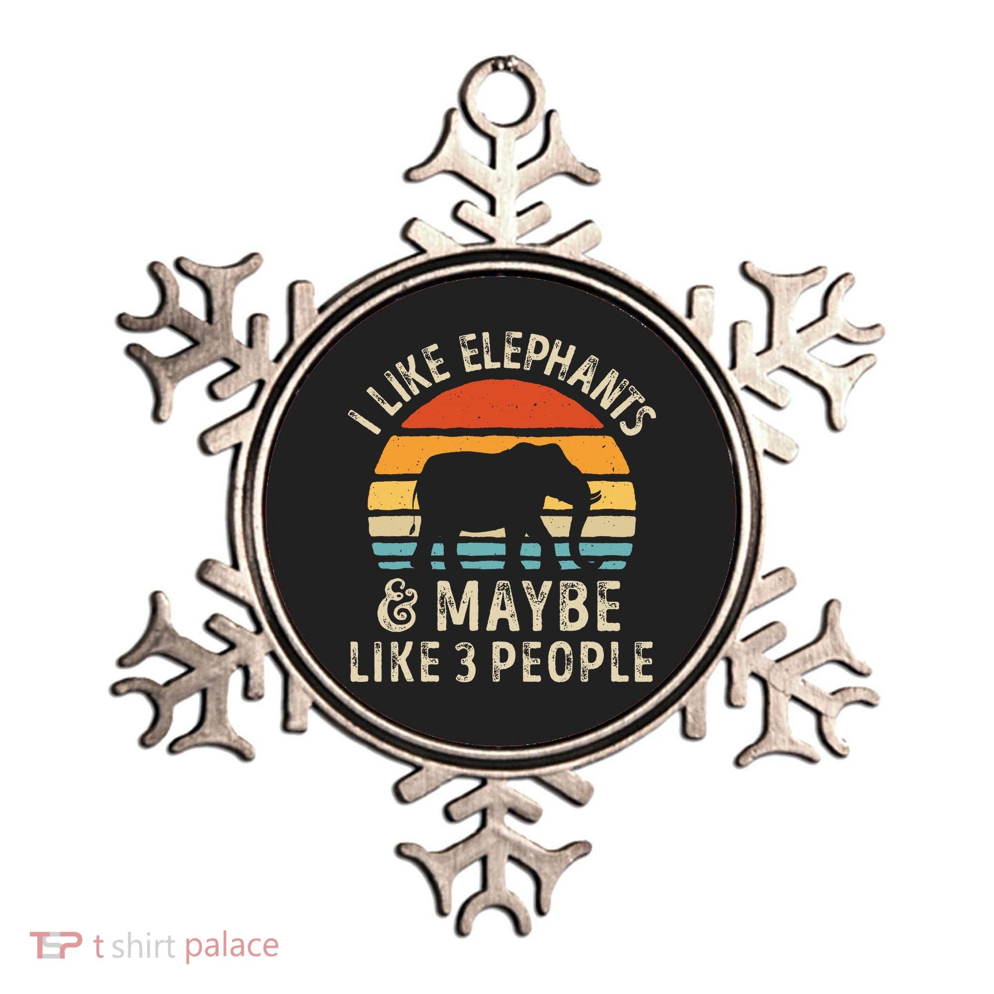 I Like Elephants And Maybe Like 3 People Elephant Retro Ornament