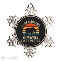 I Like Elephants And Maybe Like 3 People Elephant Retro Ornament thumb 0