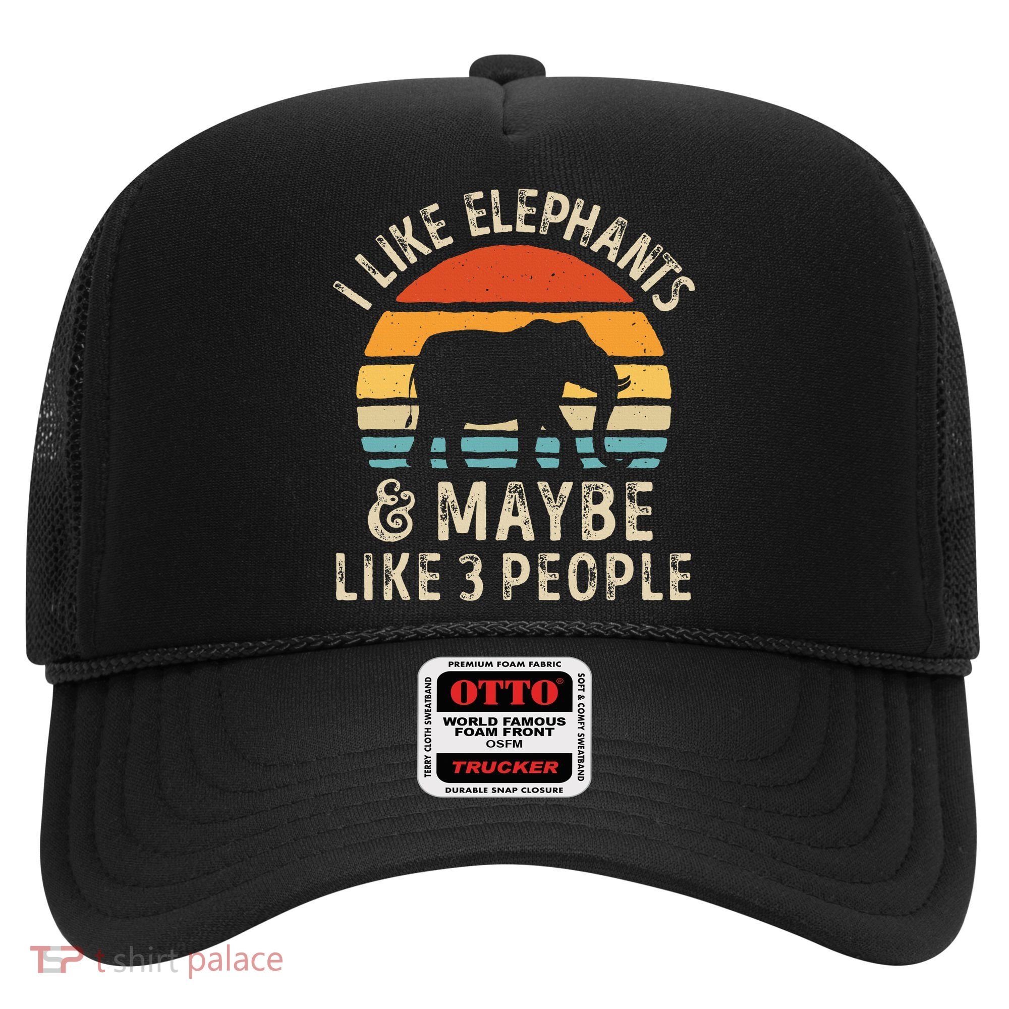 I Like Elephants And Maybe Like 3 People Elephant Retro Hat