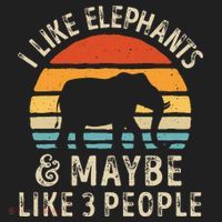 I Like Elephants And Maybe Like 3 People Elephant Retro Hat thumb 2
