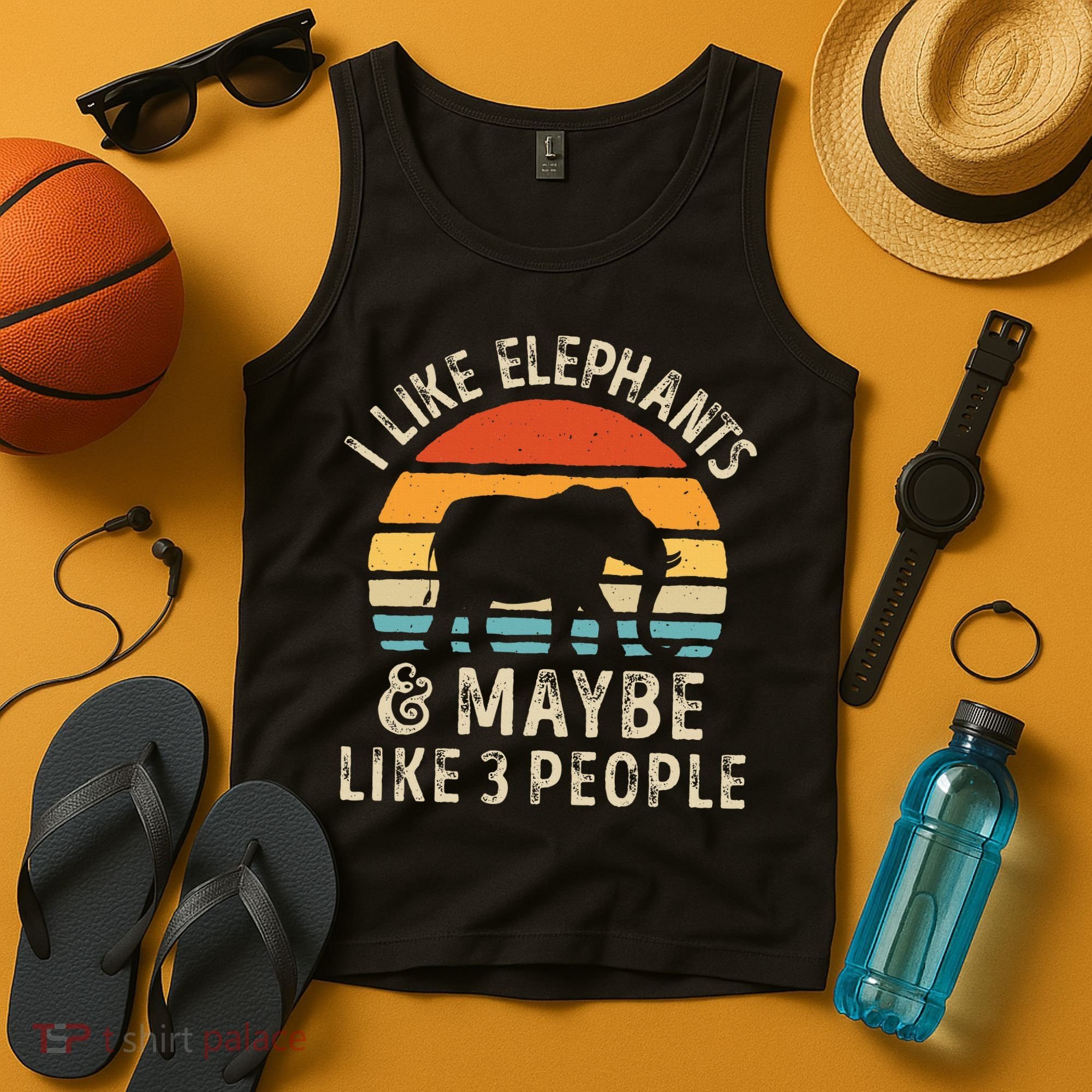 I Like Elephants And Maybe Like 3 People Elephant Retro Tank Top