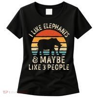 I Like Elephants And Maybe Like 3 People Elephant Retro Women's T-Shirt thumb 0