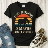 I Like Elephants And Maybe Like 3 People Elephant Retro Women's T-Shirt thumb 3
