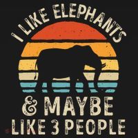 I Like Elephants And Maybe Like 3 People Elephant Retro Kids Sweatshirt thumb 2
