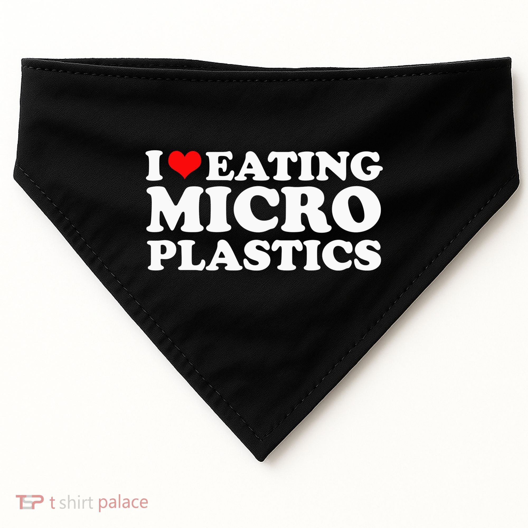 I Love Eating Microplastics Heart To Eat Micro Plastic USA-Made Doggie Bandana