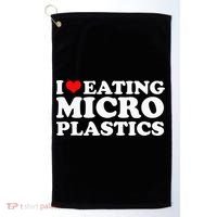 I Love Eating Microplastics Heart To Eat Micro Plastic Golf Towel thumb 0