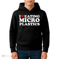 I Love Eating Microplastics Heart To Eat Micro Plastic Kids Hoodie thumb 4