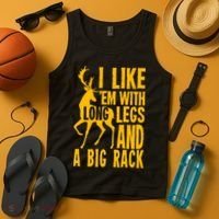I Like Em With Long Legs And Big Rack Deer Hunting Premium Tank Top thumb 4