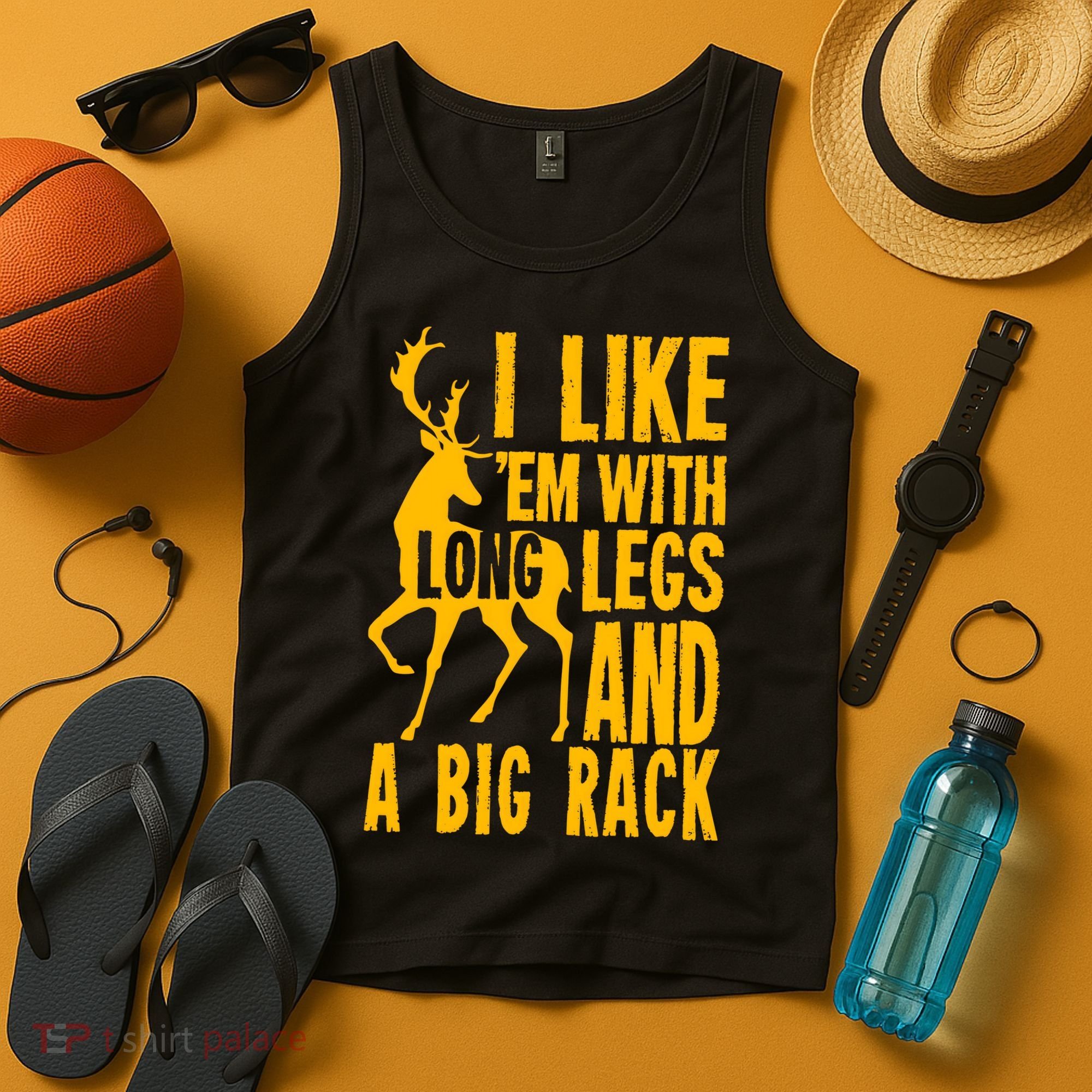 I Like Em With Long Legs And Big Rack Deer Hunting Premium Tank Top