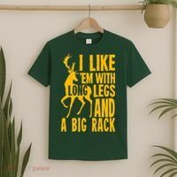 I Like Em With Long Legs And Big Rack Deer Hunting Premium T-Shirt thumb 2