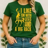 I Like Em With Long Legs And Big Rack Deer Hunting Premium Women's T-Shirt thumb 2