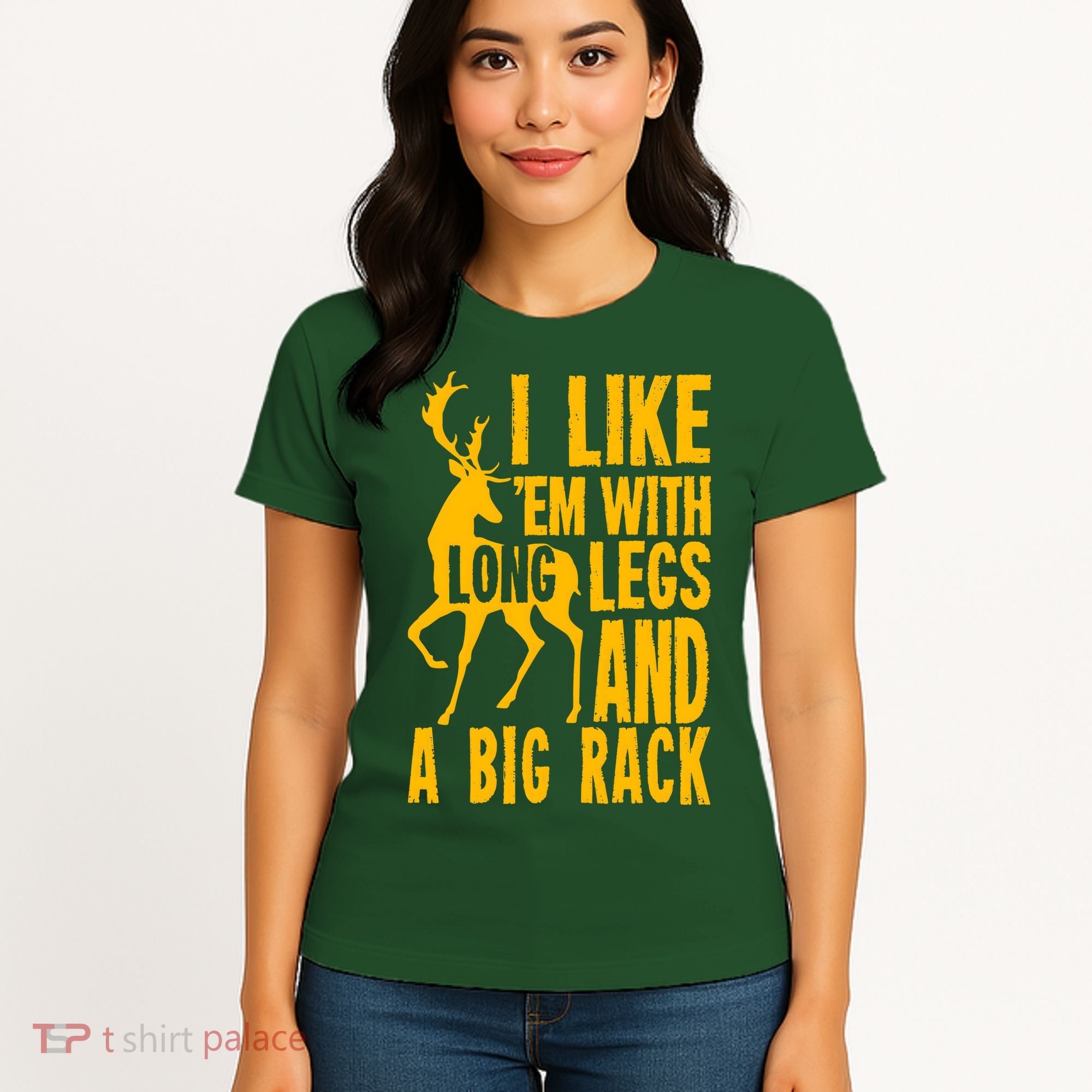 I Like Em With Long Legs And Big Rack Deer Hunting Premium Women's T-Shirt