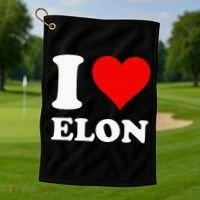 I Love Elon Golf Towel thumb 1