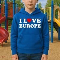 I Love Europe Great Gift Kids Hoodie thumb 2