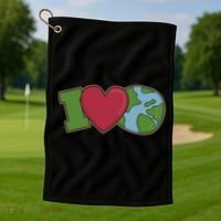 I Love Earth Nature Golf Towel thumb 1