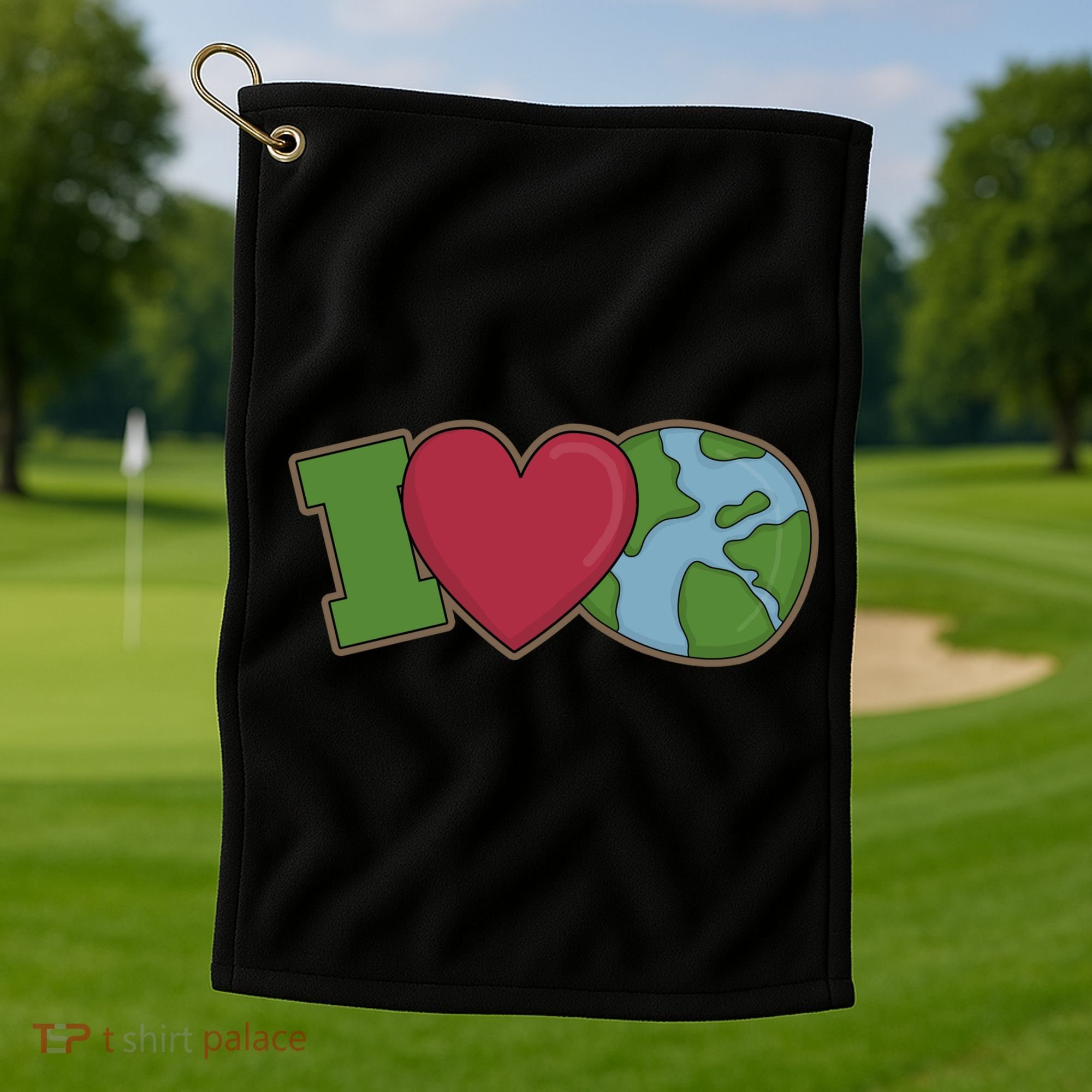 I Love Earth Nature Golf Towel