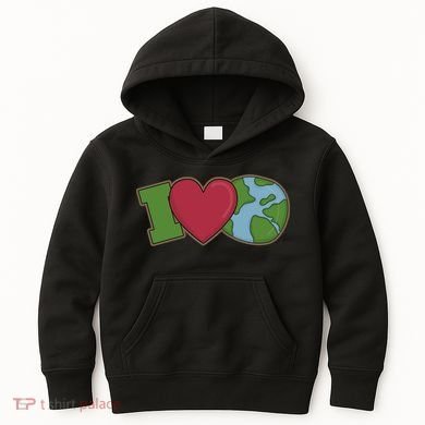I Love Earth Nature Kids Hoodie