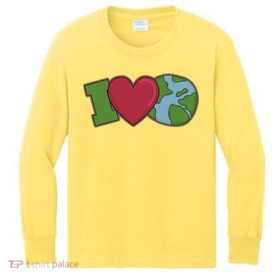 I Love Earth Nature Kids Long Sleeve Shirt
