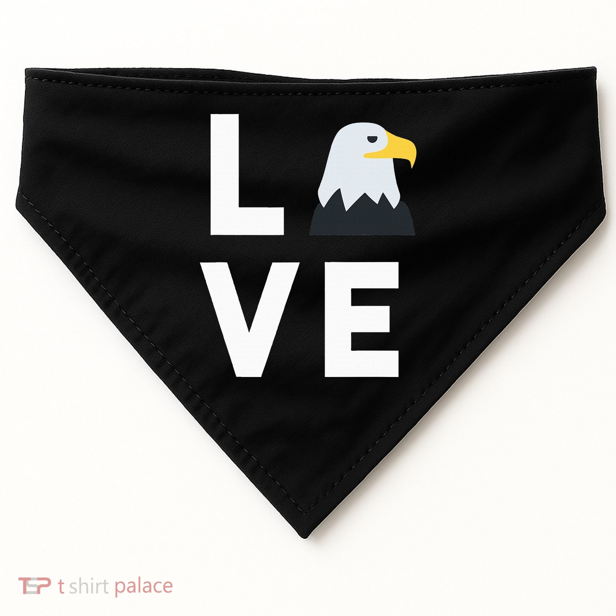 I Love E.agles Funny American Bald Eagle Lover Bird USA-Made Doggie Bandana