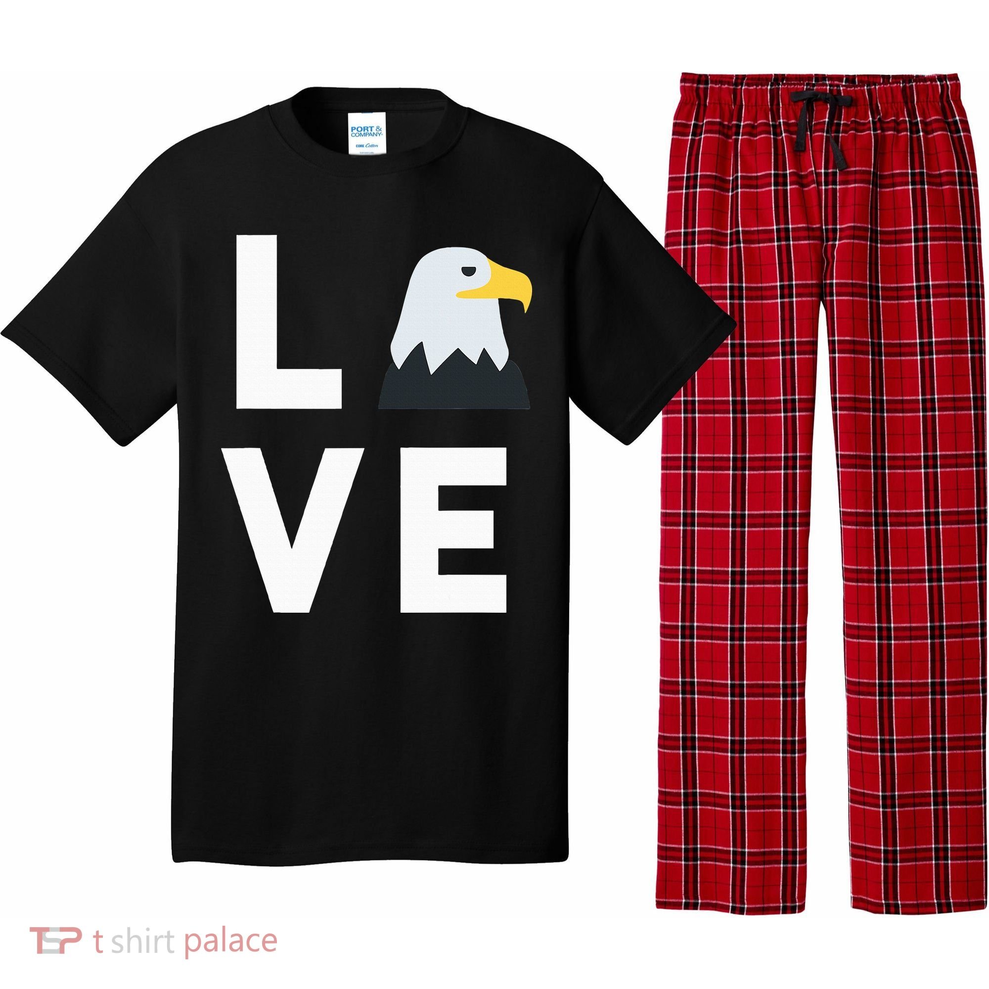 I Love E.agles Funny American Bald Eagle Lover Bird Pajama Set