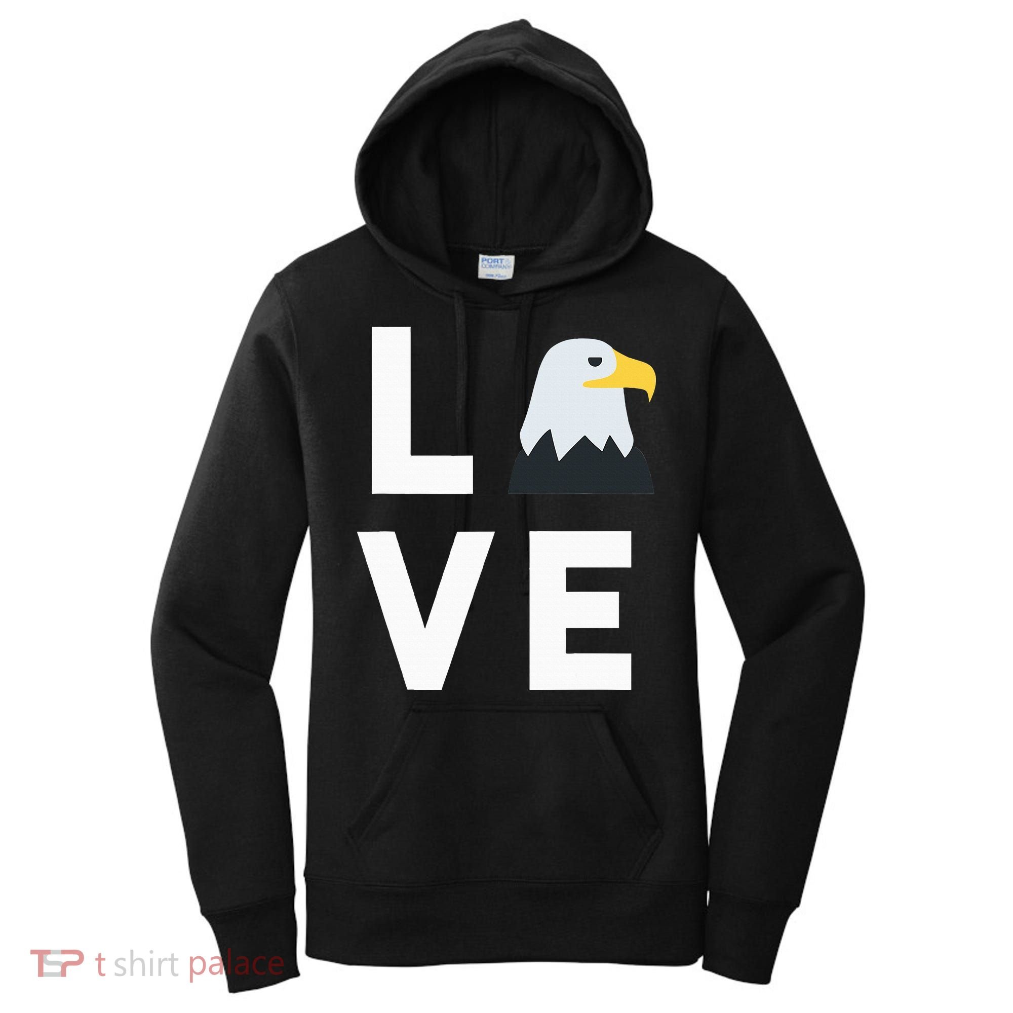 I Love E.agles Funny American Bald Eagle Lover Bird Women's Hoodie