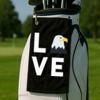 I Love E.agles Funny American Bald Eagle Lover Bird Golf Towel thumb 2